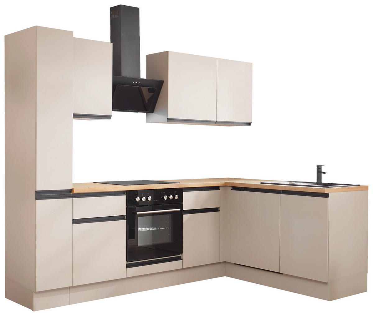 ECKKÜCHE 250/175 cm  in Seidengrau  - Eichefarben/Seidengrau, Trend, Holzwerkstoff/Metall (250/175cm) - P & B