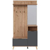 GARDEROBE  in 100/204/40 cm  - Graphitfarben/Eiche Artisan, Design, Glas/Holzwerkstoff (100/204/40cm) - home24