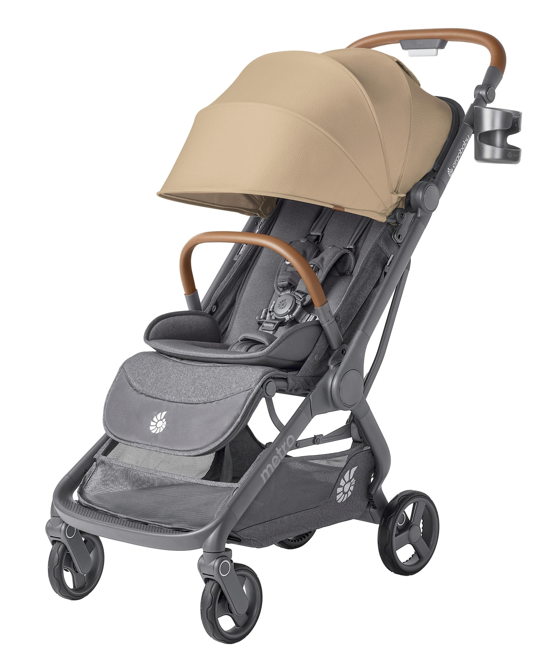 KIŠOBRAN KOLICA  METRO 3 DELUXE  - zlatno-braon, Osnovno, metal/tekstil (23/44cm) - Ergo Baby