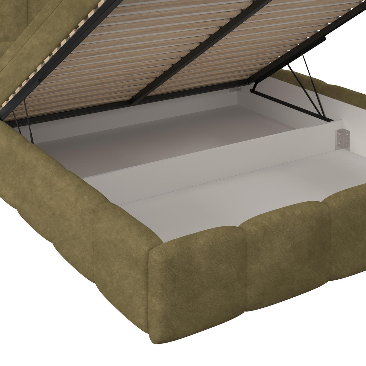 POLSTERBETT 160/200 cm,  in Grün, Matratze, Bettkasten, H3 = fest  - Schwarz/Grün, Trend, Kunststoff/Textil (160/200cm)