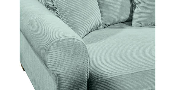 ECKSOFA Salbeigrün Cord - Salbeigrün/Schwarz, KONVENTIONELL, Kunststoff/Textil (255/185cm) - Hom`in