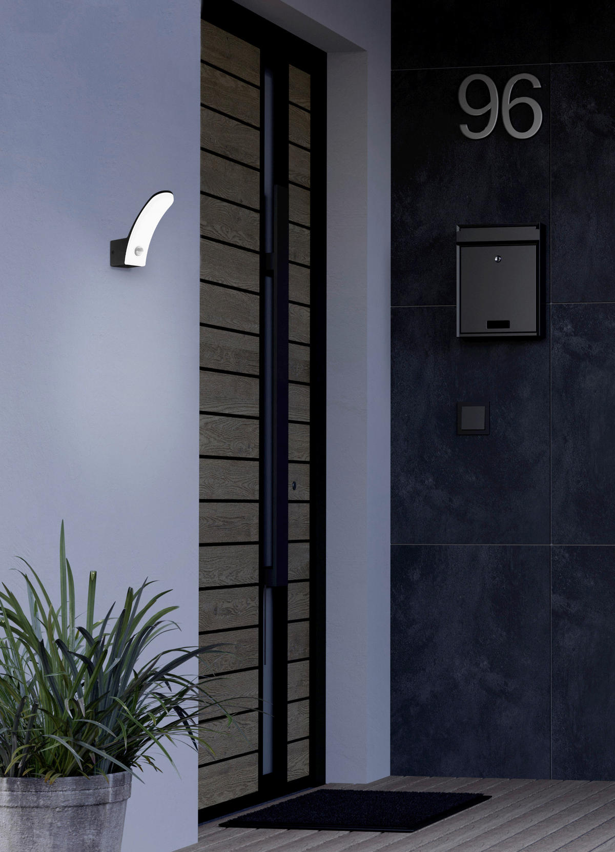VENKOVNÍ NÁSTĚNNÉ SVÍTIDLO, 18/7/19 cm - bílá/černá, Design, kov/plast (18/7/19cm) - Eglo