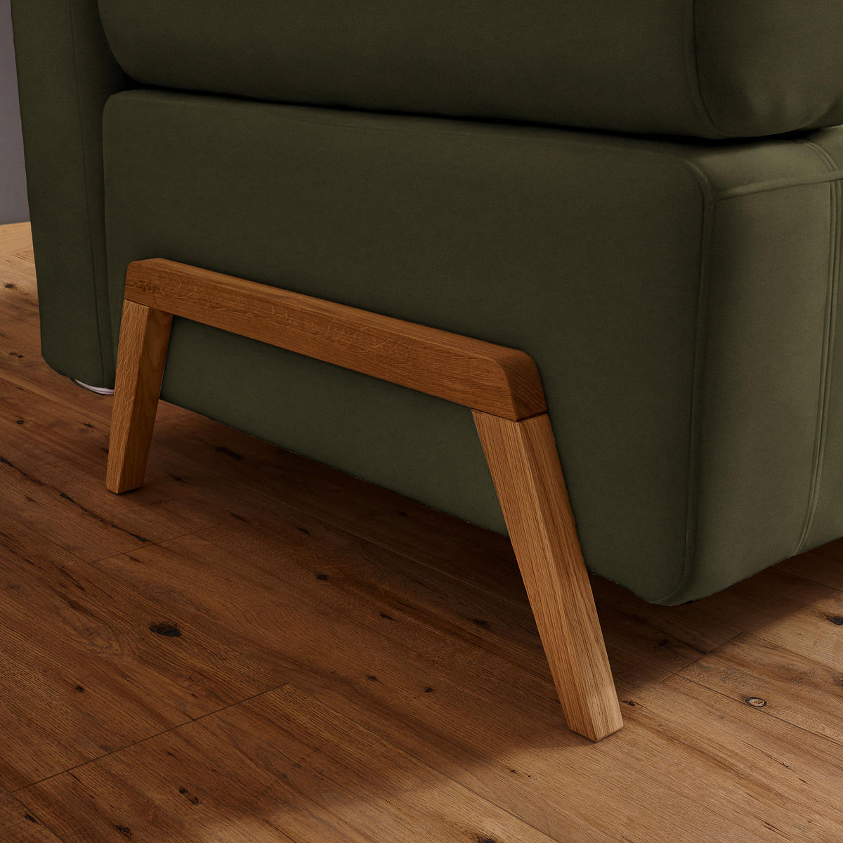 SCHLAFSOFA in Holz, Textil Olivgrün  - Naturfarben/Olivgrün, Design, Holz/Textil (211/88/102cm) - Niels Andersson