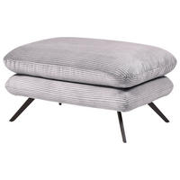 HOCKER in Textil Grau  - Schwarz/Grau, MODERN, Textil/Metall (90/45/60cm) - Pure Home Lifestyle