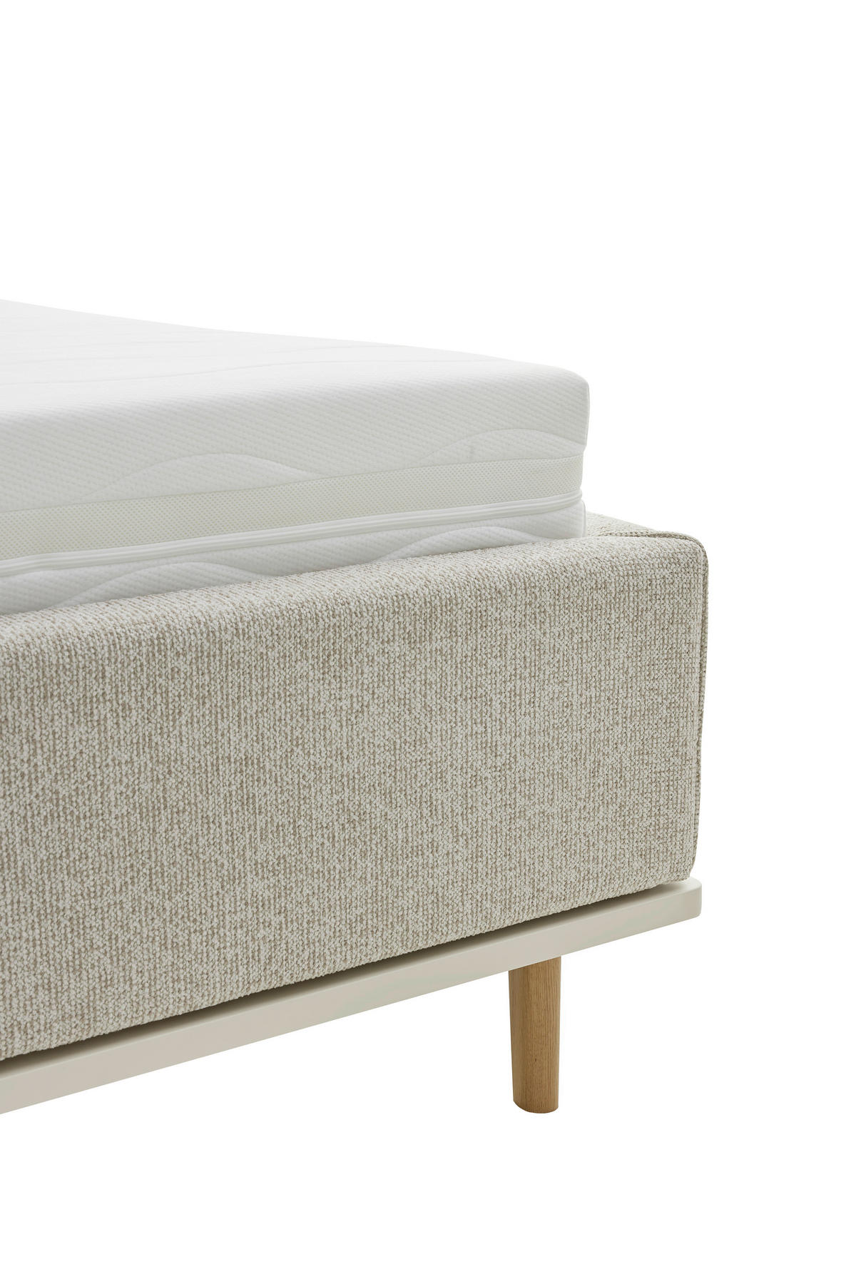 POLSTERBETT gepolstertes Kopfteil, Bettkasten, Lattenroste, Matratzen 180/200 cm  in Beige  - Eichefarben/Birkefarben, Design, Holz/Textil (180/200cm) - Musterring