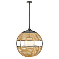 HÄNGLAMPA Maddox 75,6/61/61 cm  - beige/svart, Klassisk, metall/glas (75,6/61/61cm) - Elstead Lighting