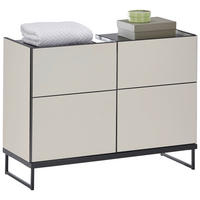WASCHBECKENUNTERSCHRANK 80/59,4/31 cm  - Kaschmir/Schwarz, Basics, Holzwerkstoff/Metall (80/59,4/31cm) - MID.YOU