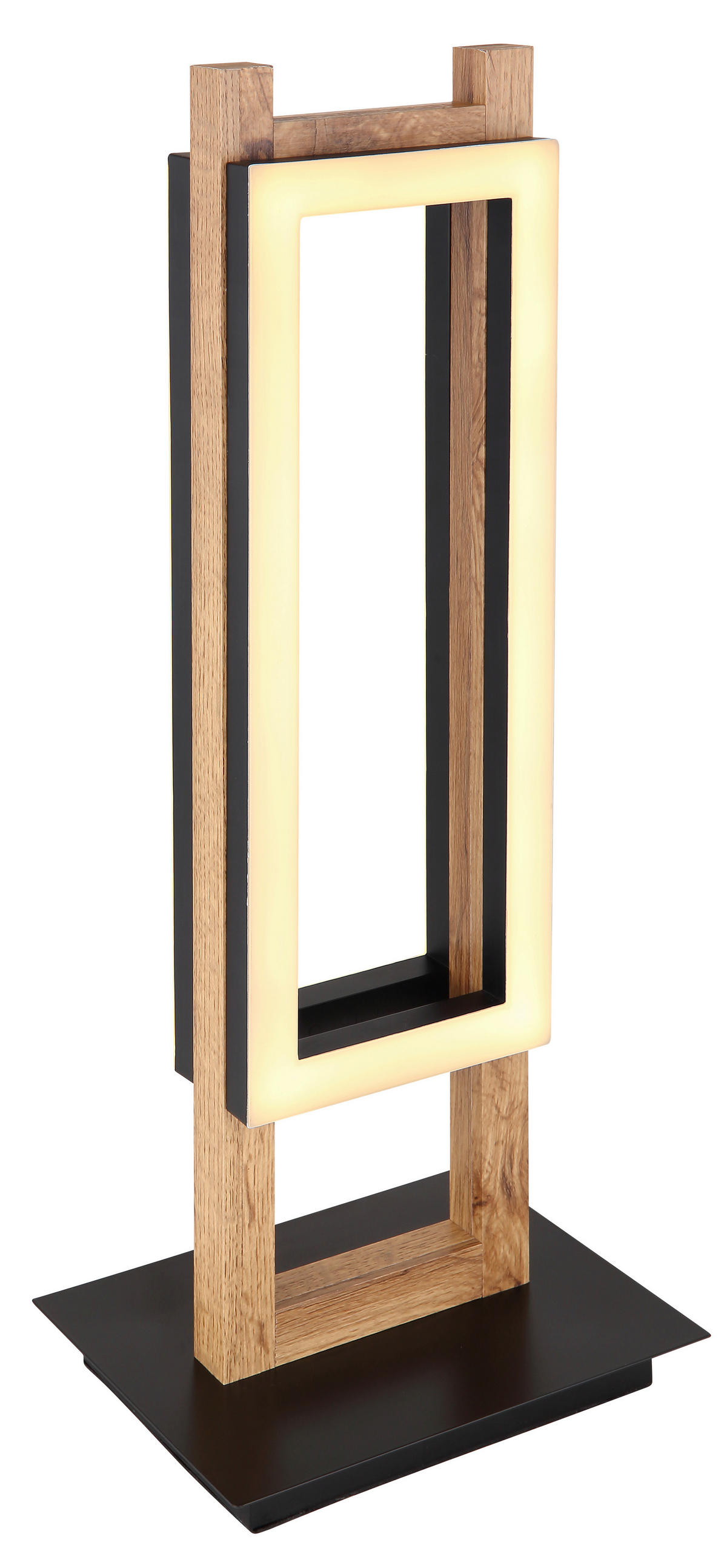 STOLNÍ LED LAMPA, 20/15/50 cm - tmavě hnědá/černá, Design, kov/kompozitní dřevo (20/15/50cm) - Globo