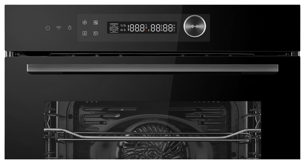 EINBAUBACKOFEN MBO7NM30E4-BK  - Schwarz, Basics, Glas/Metall (59,5/59,5/56,6cm) - Midea
