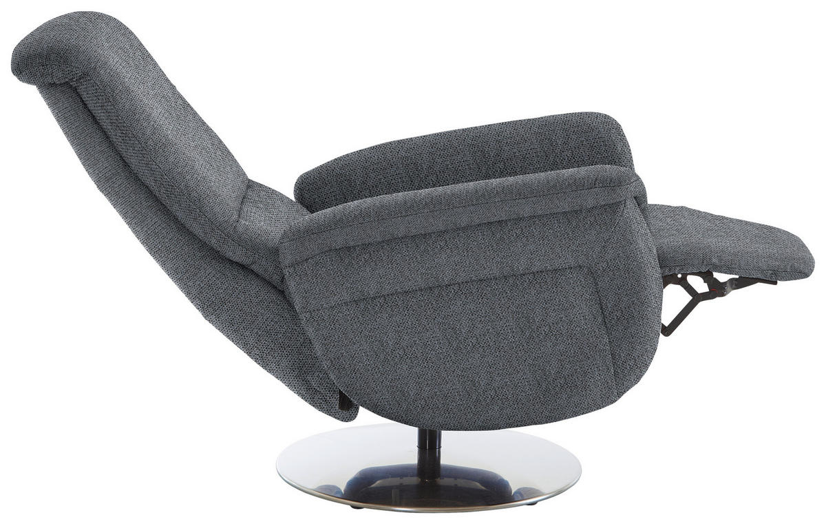 RELAXSESSEL Textil Anthrazit  - Edelstahlfarben/Anthrazit, Konventionell, Textil/Metall (79/112/94cm) - Beldomo Premium
