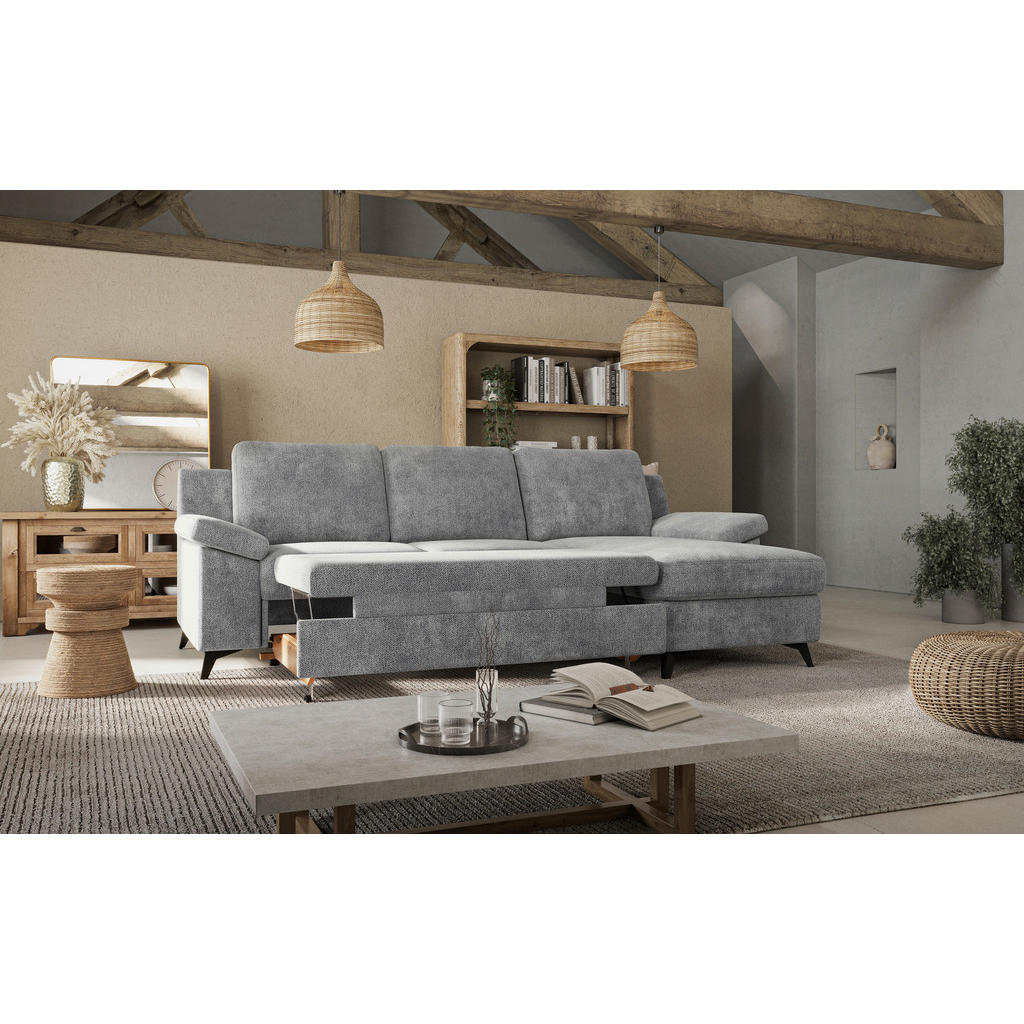 Thumbnail - Cotta Ecksofa, Grau, Textil, 3-Sitzer, Ottomane rechts, L-Form, 245x156 cm, Stoffauswahl, Rücken echt, Armteil links, Wo...