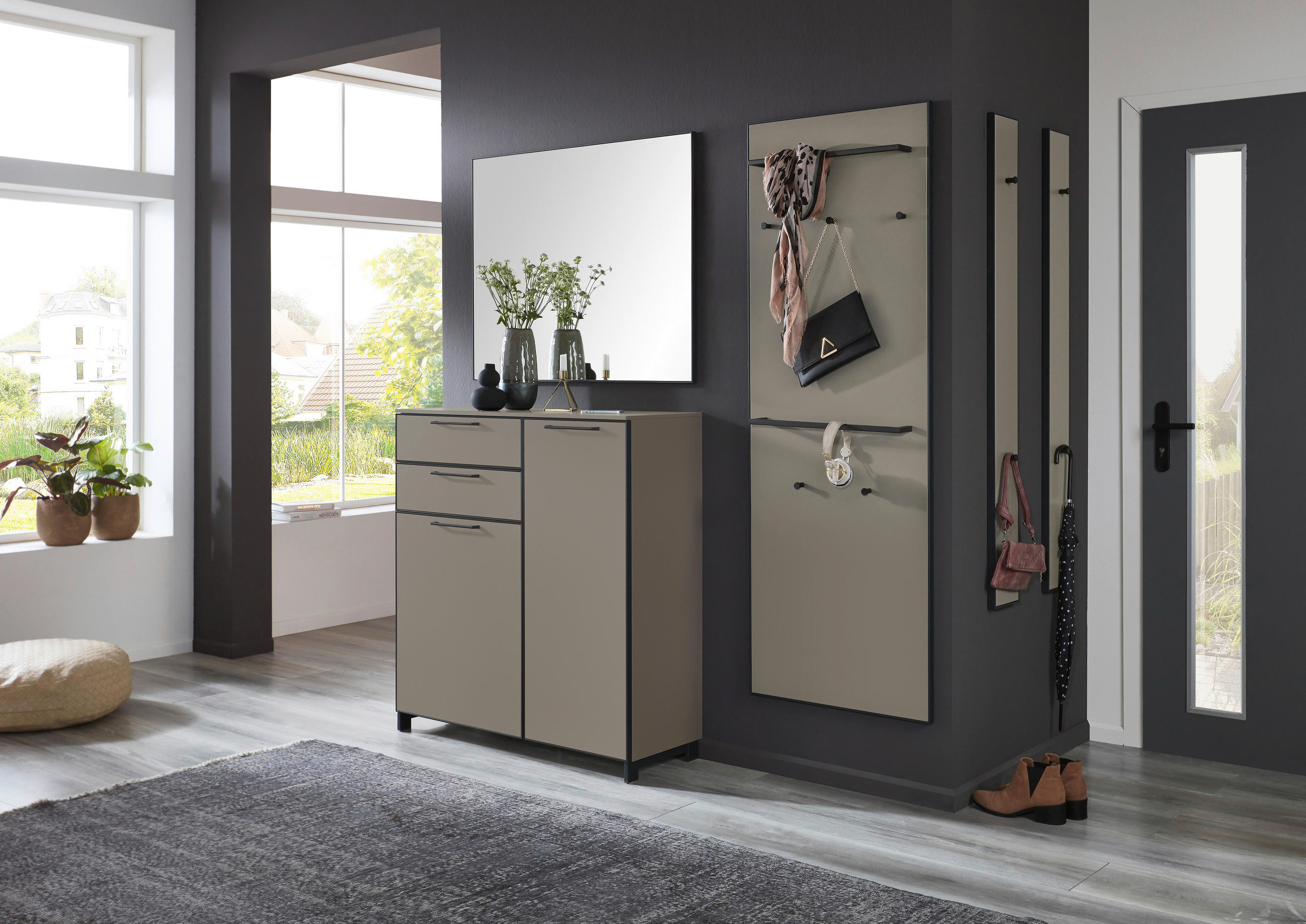 SCHUHSCHRANK Anthrazit, Fango - Fango/Anthrazit, Design, Holzwerkstoff/Metall (100/107/37cm)