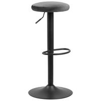 BARHOCKER Samt Dunkelgrau Stoffauswahl  - Dunkelgrau/Schwarz, Design, Textil/Metall (40/62-82/40cm) - Carryhome