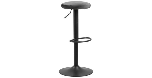BARHOCKER Samt Dunkelgrau Stoffauswahl - Dunkelgrau/Schwarz, Design, Textil/Metall (40/62-82/40cm) - Carryhome