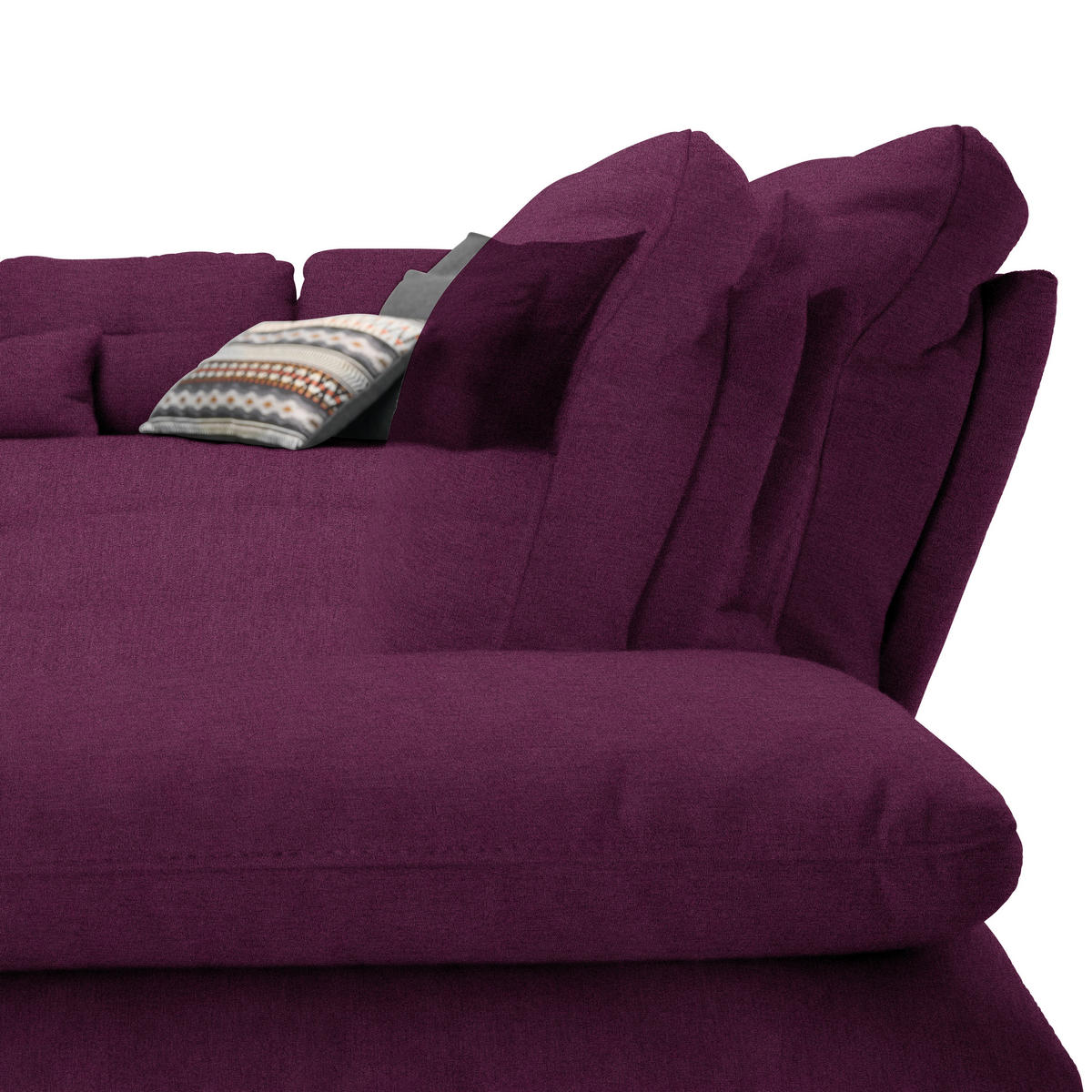 ECKSOFA in Flachgewebe Violett  - Violett/Schwarz, Design, Textil/Metall (271/344cm) - Chilliano