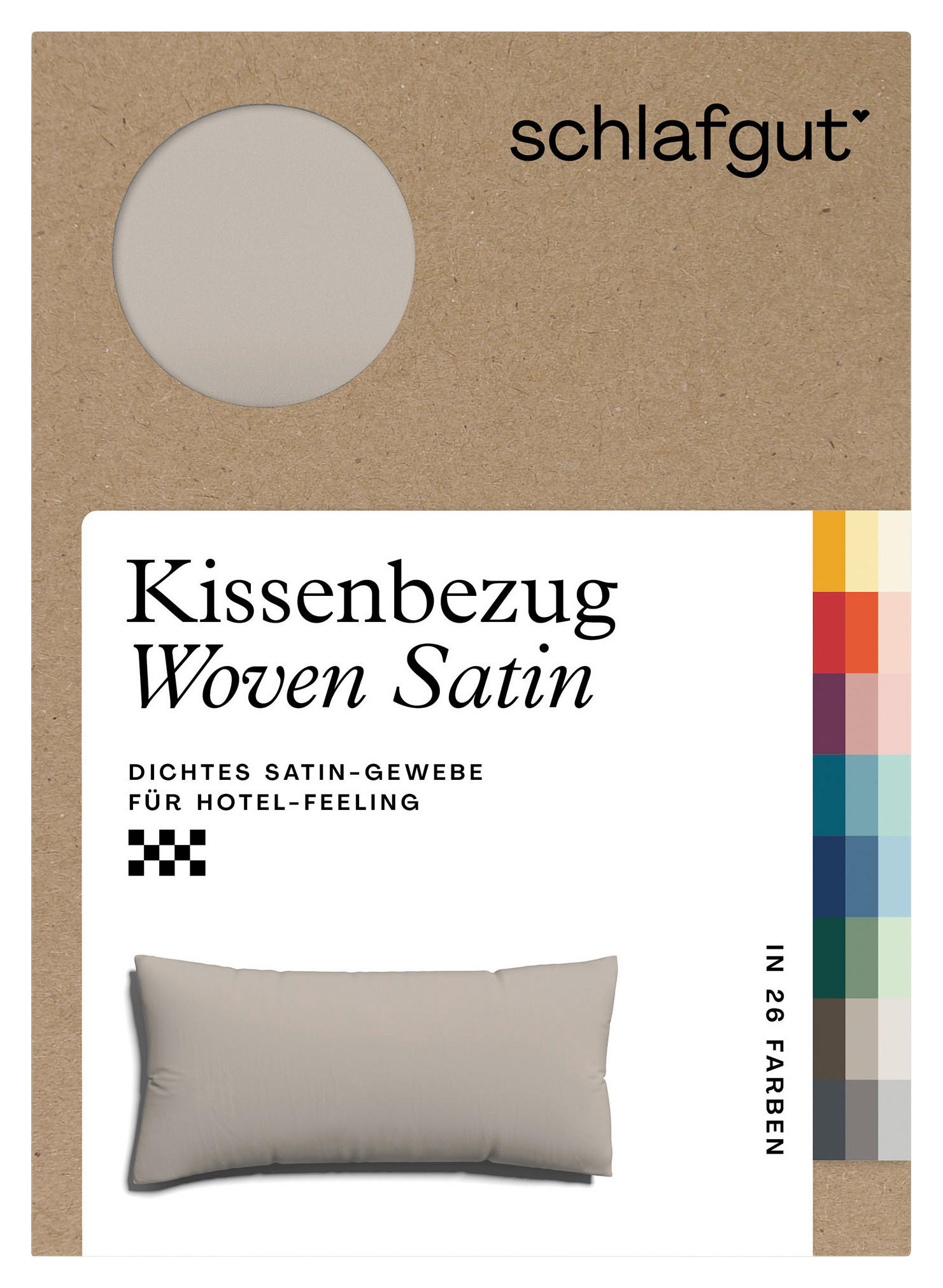 KOPFKISSENBEZUG WOVEN SATIN 40/80 cm  - Taupe, Basics, Textil (40/80cm) - Schlafgut