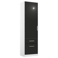 DREHTÜRENSCHRANK in Grau, Weiß  - Chromfarben/Weiß, MODERN, Holzwerkstoff/Kunststoff (47/197/54cm) - Rauch Möbel