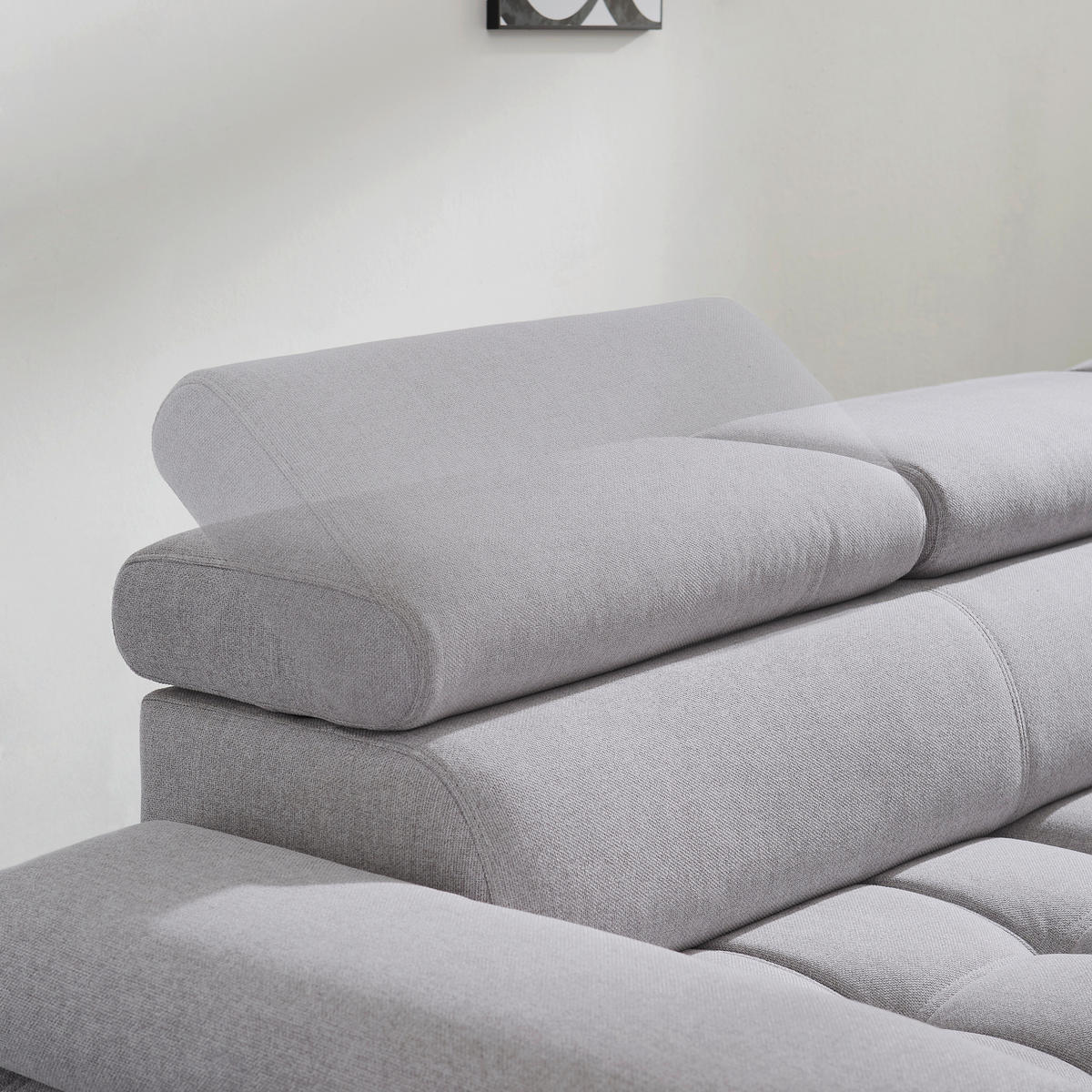 ECKSOFA in Webstoff Grau  - Schwarz/Grau, Design, Textil/Metall (263/223cm) - Welnova