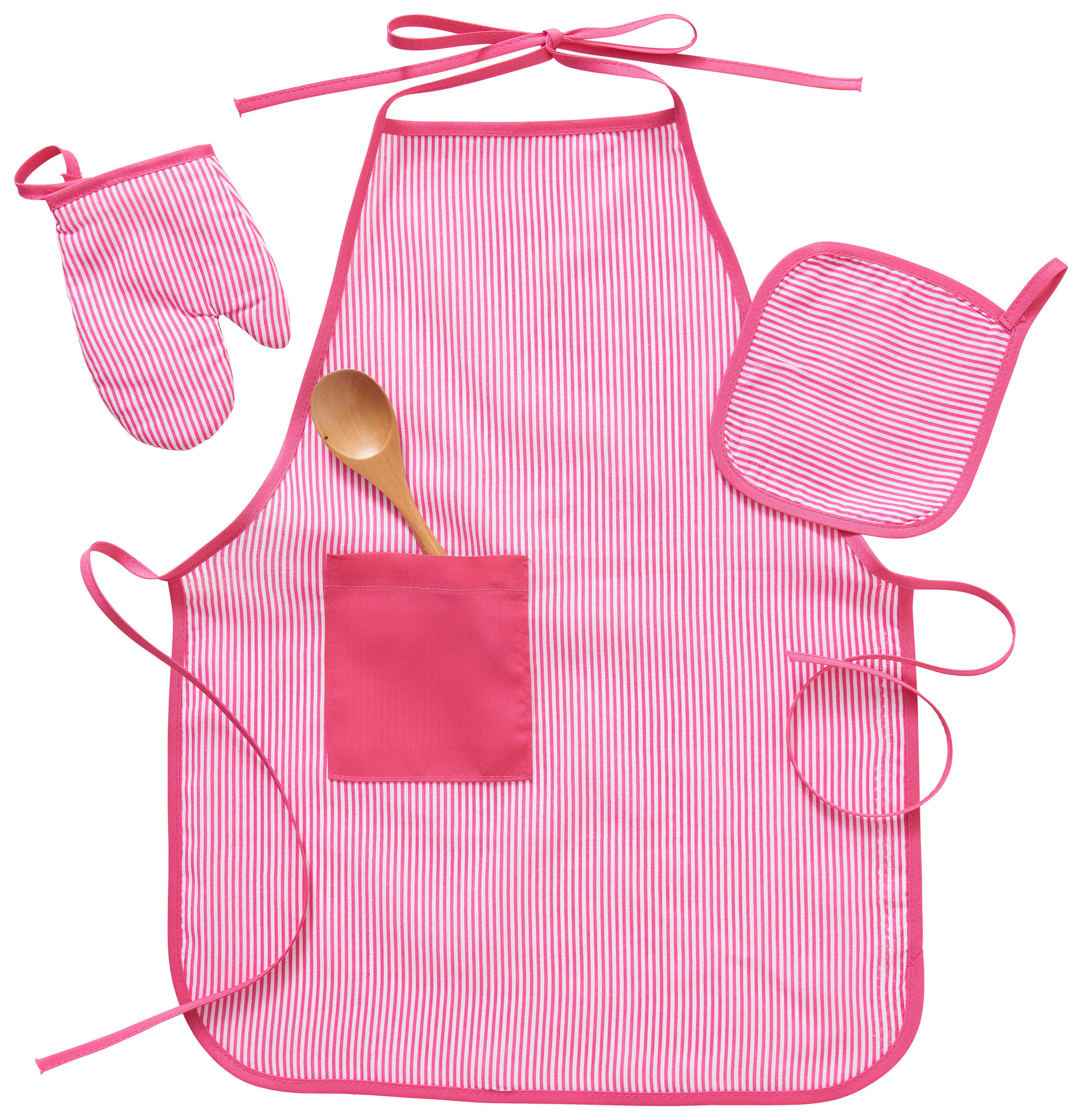 DĚTSKÉ KUCHYŇSKÉ NÁČINÍ - růžová, Basics, dřevo/textil (21/24.5/3cm) - My Baby Lou