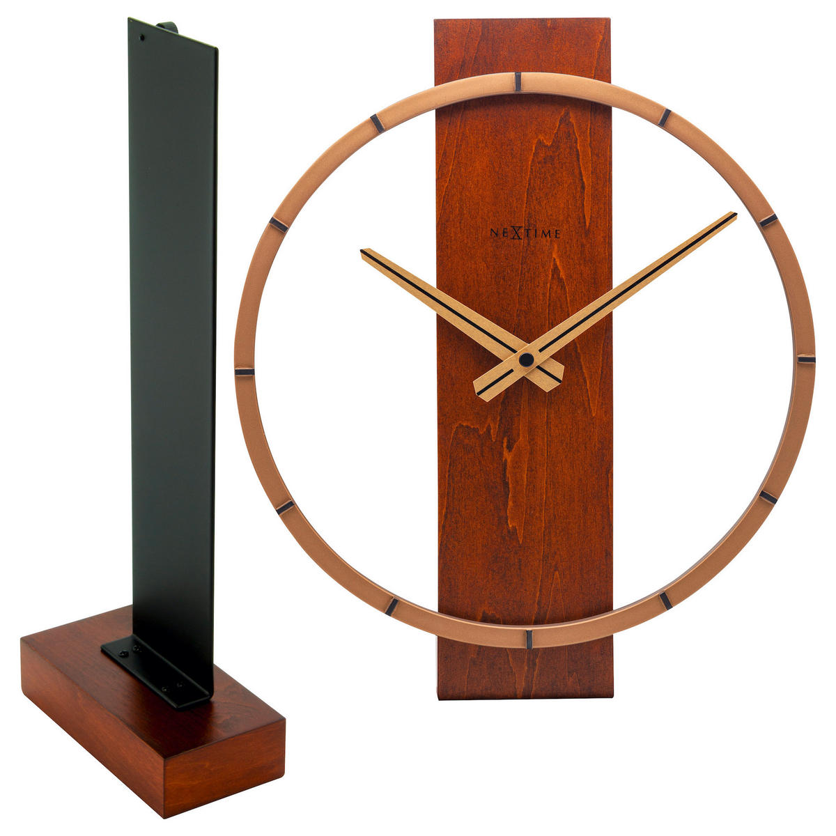 TISCHUHR 27/34/7,5 cm   - Braun, Basics, Holz (27/34/7,5cm)
