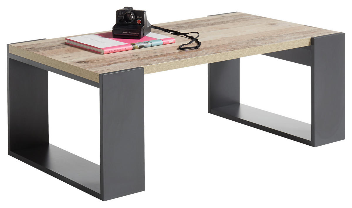 MĂSUȚĂ DE CAFEA material pe bază de lemn 108/60/40 cm   - culoare natur/gri, Konventionell, material pe bază de lemn (108/60/40cm) - Hom`in