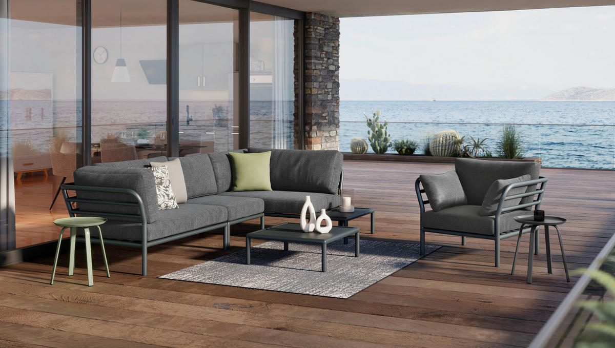 BEISTELLTISCH Metall 40/40/46 cm  - Anthrazit, Design, Metall (40/40/46cm) - Ambia Garden