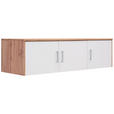 AUFSATZSCHRANK 157/43/54 cm  - Silberfarben/Eiche Wotan, Basics, Holzwerkstoff/Kunststoff (157/43/54cm) - Xora