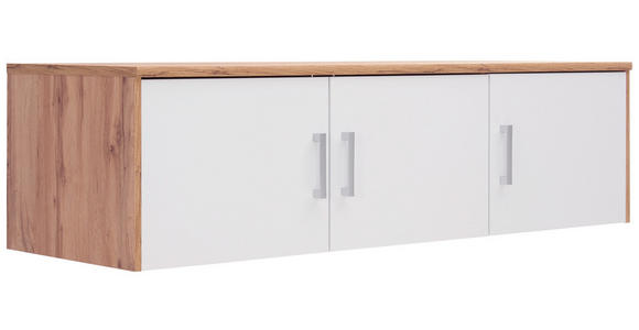 AUFSATZSCHRANK 157/43/54 cm  - Silberfarben/Eiche Wotan, Basics, Holzwerkstoff/Kunststoff (157/43/54cm) - Xora