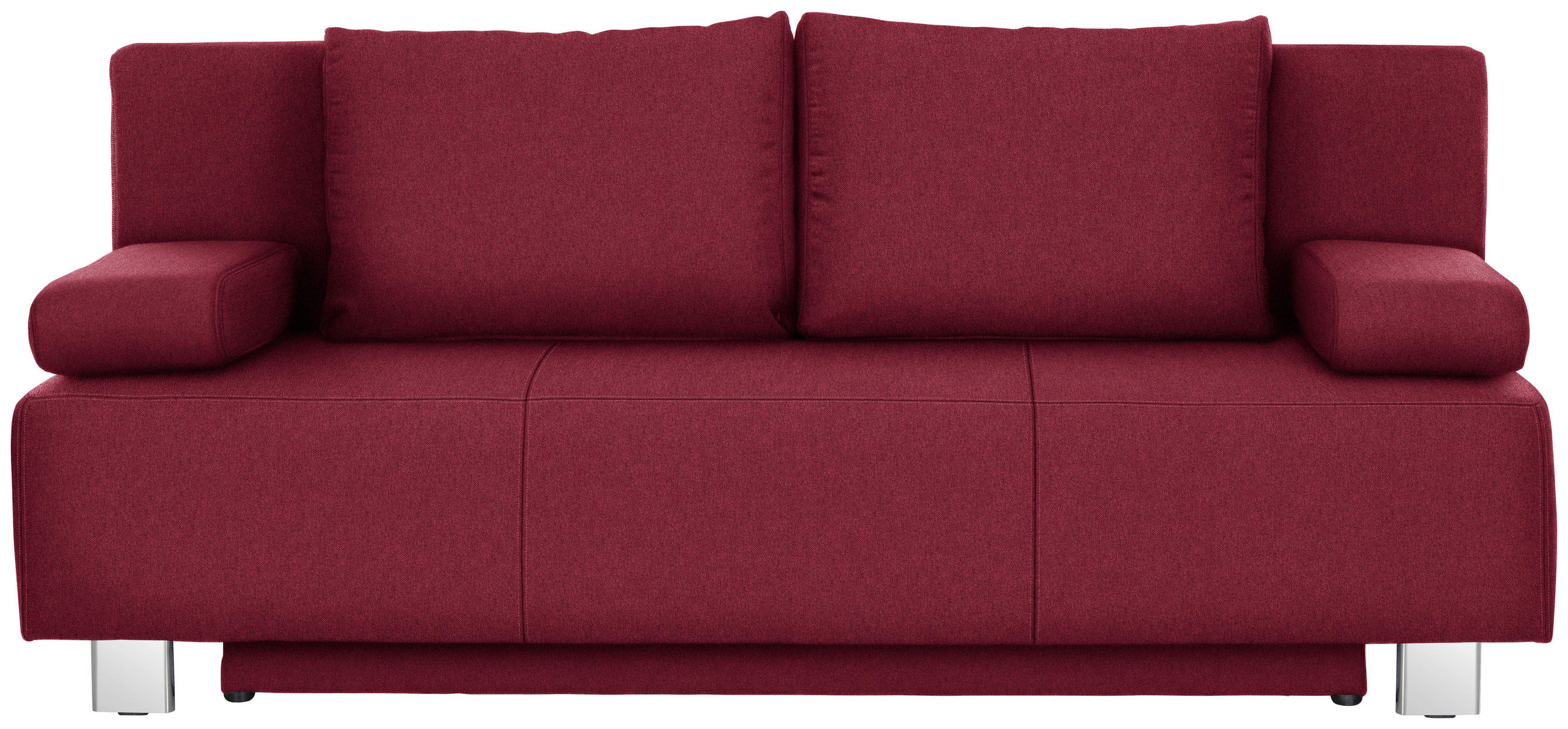 SCHLAFSOFA  in Webstoff Bordeaux  - Chromfarben/Bordeaux, Design, Textil/Metall (197/88/89cm) - Xora