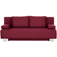 ZOFA S POSTELJNO FUNKCIJO,  bordo tekstil  - barve kroma/bordo, Design, kovina/tekstil (197/88/89cm) - Xora