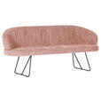 SITZBANK 202/88/65 cm Flachgewebe Rosa Metall  - Schwarz/Rosa, Design, Textil/Metall (202/88/65cm) - Novel