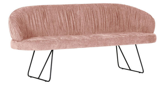 SITZBANK 202/88/65 cm Flachgewebe Rosa Metall - Schwarz/Rosa, Design, Textil/Metall (202/88/65cm) - Novel