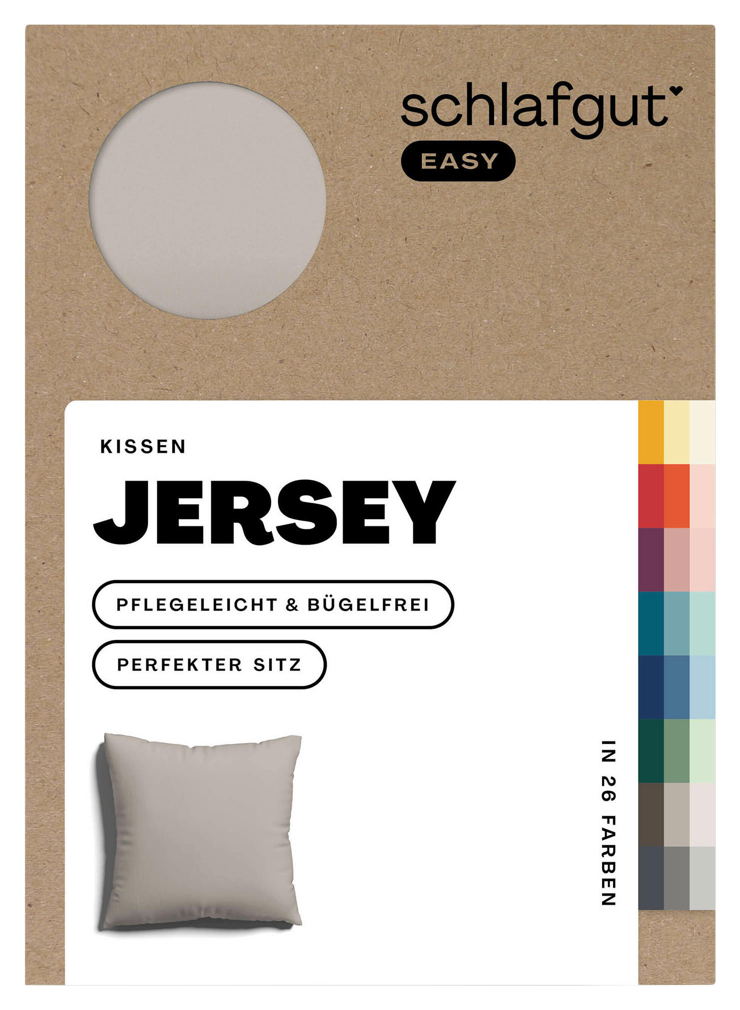 KOPFKISSENBEZUG EASY JERSEY 80/80 cm  - Taupe, Basics, Textil (80/80cm) - Schlafgut