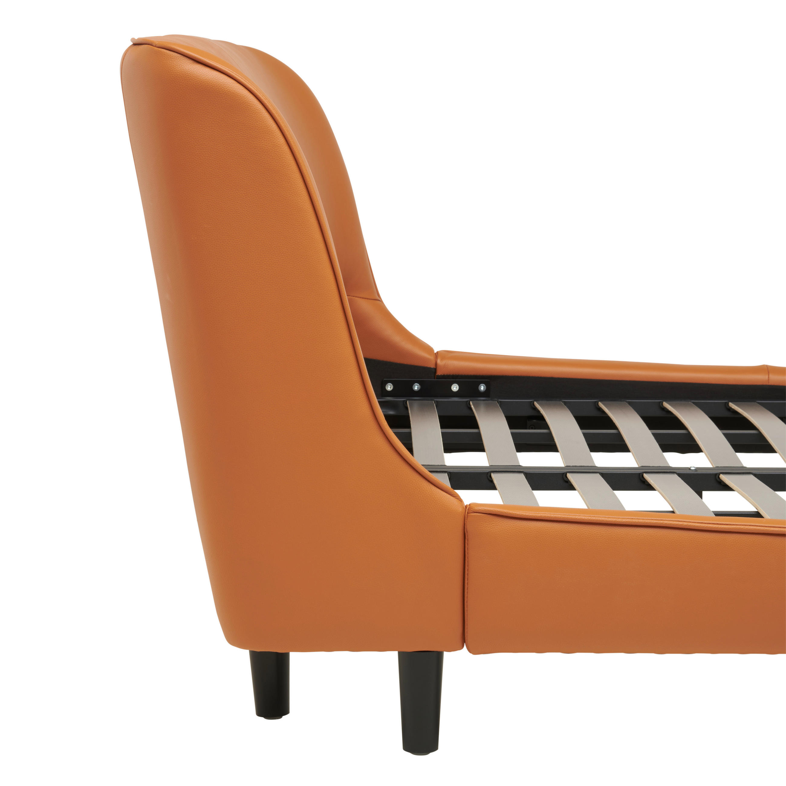 ČALOUNĚNÁ POSTEL, 180/200 cm, hnědá - černá/hnědá, Moderní, kov/dřevo (180/200cm) - Livetastic