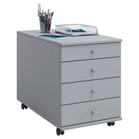 ROLLCONTAINER Grau  - Silberfarben/Grau, Basics, Holzwerkstoff/Kunststoff (42/57/80cm) - P & B