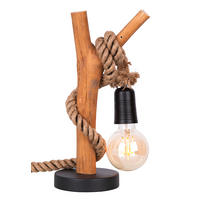 TISCHLEUCHTE   - Eichefarben/Schwarz, Natur, Holz/Metall (40cm)