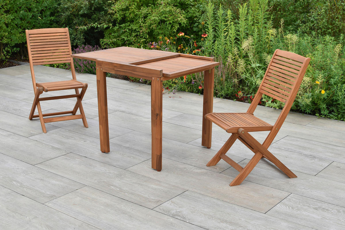 BALKONSET  3-teilig  - Akaziefarben, KONVENTIONELL, Holz - Gardenson