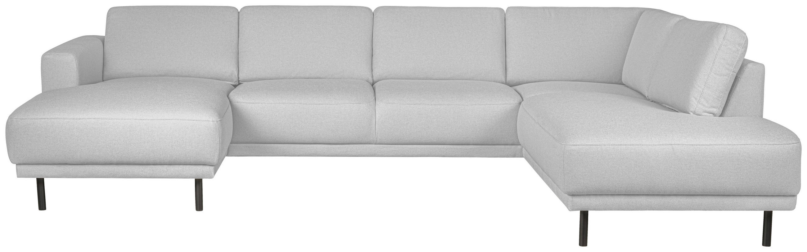 SOFFA i flatväv ljusgrå  - ljusgrå/svart, Design, metall/trä (310/78/197cm) - Pure Home Comfort