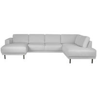 SOFFA i flatväv ljusgrå  - ljusgrå/svart, Design, metall/trä (310/78/197cm) - Pure Home Comfort