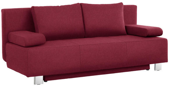 SCHLAFSOFA in Webstoff Bordeaux  - Chromfarben/Bordeaux, Design, Textil/Metall (197/88/89cm) - Xora