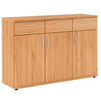 KOMMODE 125/87/39 cm  in Buchefarben  - Chromfarben/Buchefarben, Design, Holz/Holzwerkstoff (125/87/39cm)