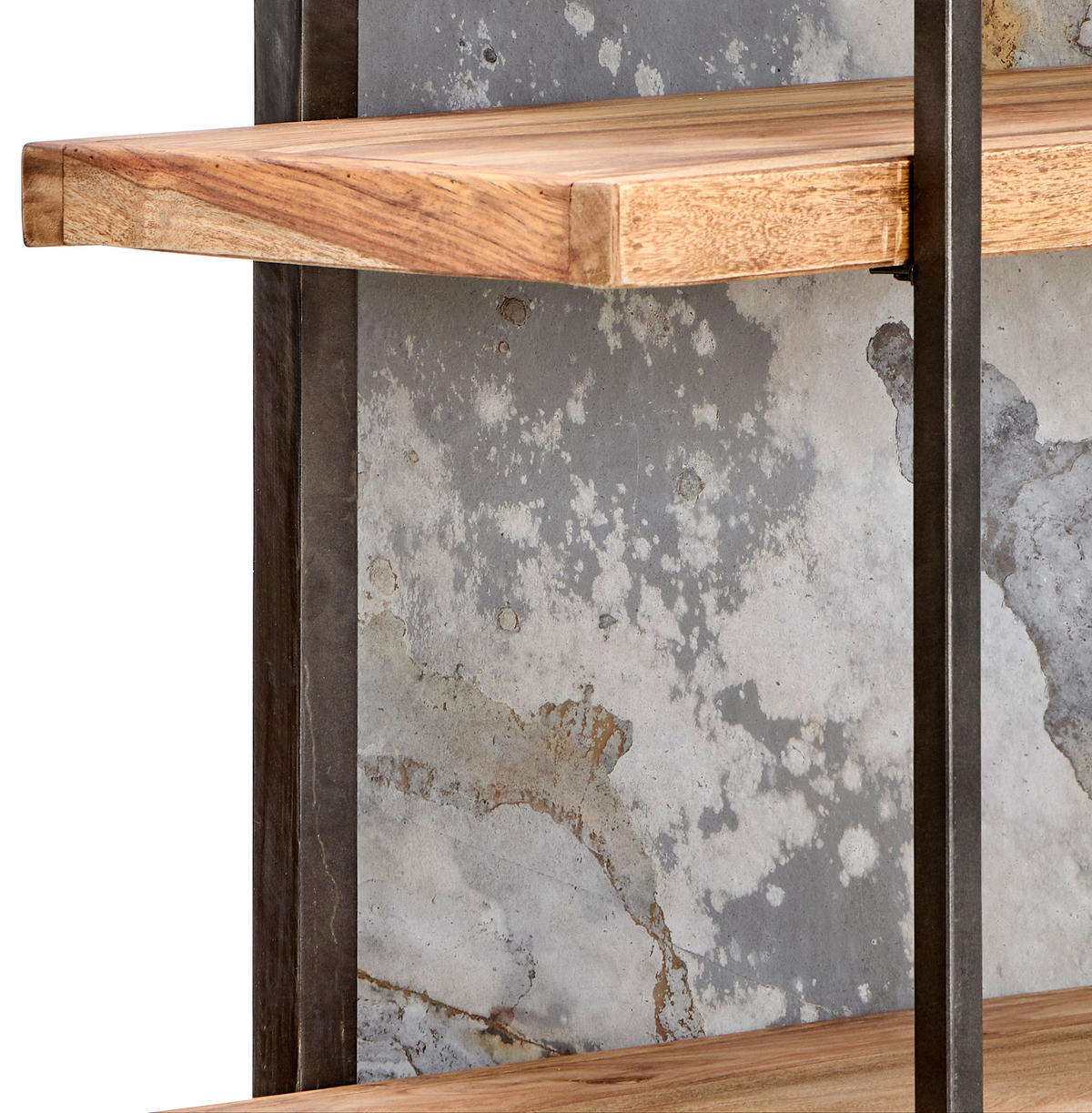 REGAL Sheesham Hartholz Grau, Sheeshamfarben  - Sheeshamfarben/Grau, KONVENTIONELL, Holz/Stein (90/180/40cm) - Livetastic