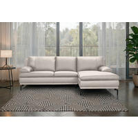 ECKSOFA Weiß Echtleder  - Schwarz/Weiß, Design, Leder (248/158cm) - MID.YOU