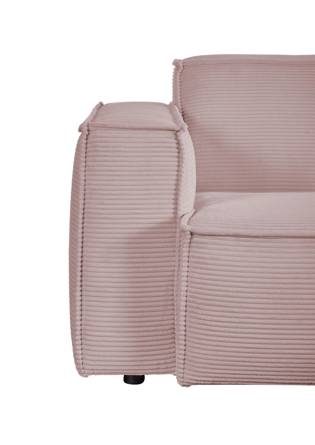 ECKSOFA in Cord Rosa  - Schwarz/Rosa, Konventionell, Kunststoff/Textil (254/224cm) - Hom`in