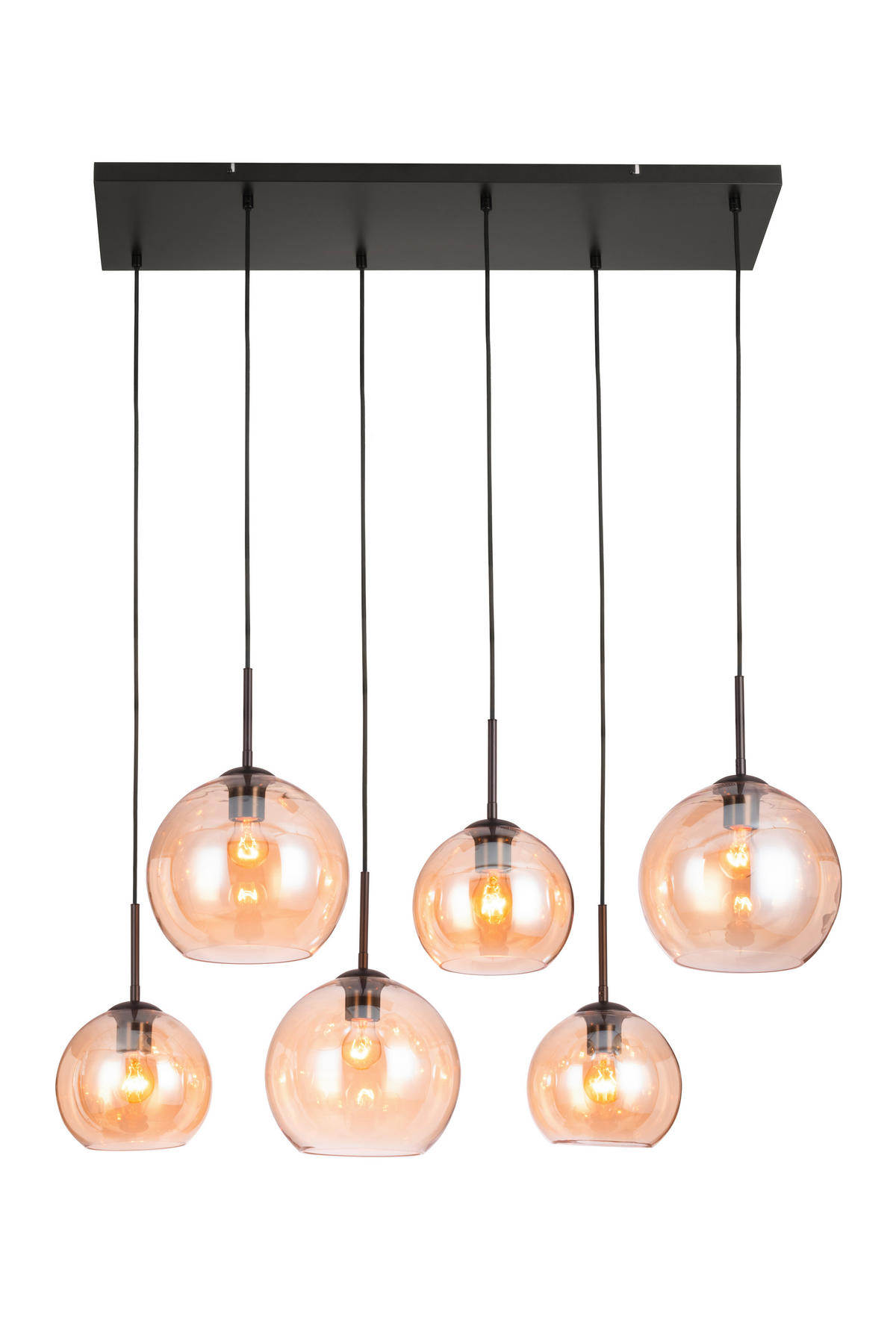 HÄNGELEUCHTE Amelie 97,5/42,5/150 cm   - Bernsteinfarben, Basics, Glas/Metall (97,5/42,5/150cm) - Novel