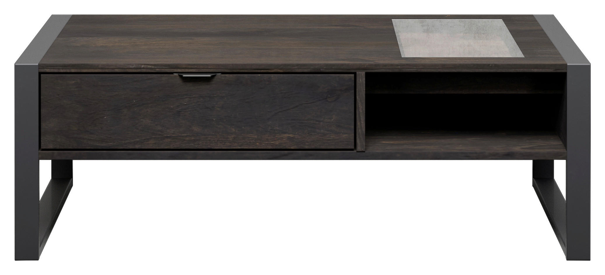 COUCHTISCH in Holz, Metall, Glas 120/60/45 cm  - Anthrazit/Schwarz, Basics, Glas/Holz (120/60/45cm) - Livetastic