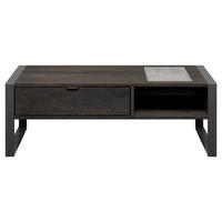 Măsuță De Cafea din lemn, metal, sticlă, 120/60/45 cm - antracit/negru, Basics, sticlă/metal (120/60/45cm) - Livetastic