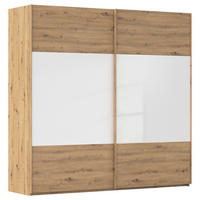 SCHWEBETÜRENSCHRANK 226/223/68 cm 2-türig Weiß, Eiche Artisan  - Eichefarben/Weiß, Design, Glas/Holzwerkstoff (226/223/68cm) - Xora