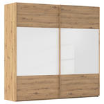 SCHWEBETÜRENSCHRANK 226/223/68 cm 2-türig Weiß, Eiche Artisan  - Eichefarben/Weiß, Design, Glas/Holzwerkstoff (226/223/68cm) - Xora