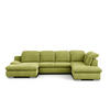WOHNLANDSCHAFT in Chenille Grün  - Chromfarben/Grün, Design, Textil/Metall (165/353/212cm) - Livetastic